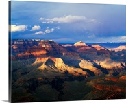 View of Grand Canyon from Shoshone Point, storm cloud shadows, south rim, Grand Canyon National Park, Arizona