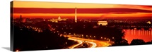 Washington DC, aerial, sunset