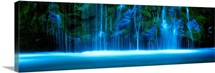 Waterfall on a cliff, Mossbrae Falls, Sacramento River, Shasta Cascade, Dunsmuir, California