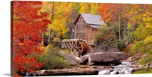 West Virginia, Glade Creek Grist Mill Babcock, St Park, Hut in a forest