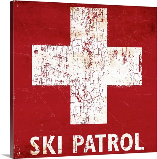 Ski Patrol Sign Photo Canvas Print | Great Big Canvas
