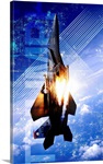 Military Grunge Poster: Triumph. An F-15E Strike Eagle pops flares