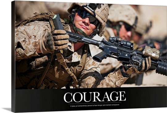 Military Motivational Poster: It takes an extraordinary person to face danger