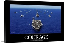 Military Poster: Aircraft carrier USS Ronald Reagan transits the Pacific Ocean