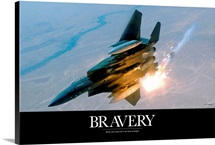Military Poster: Brave men stand tall in the face of danger