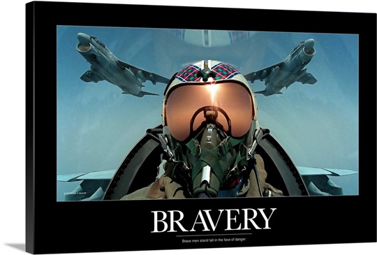 Military Poster: Brave men stand tall in the face of danger