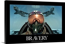 Military Poster: Brave men stand tall in the face of danger