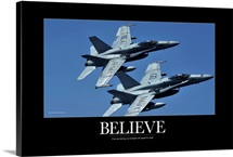 Military Poster: Two F/A-18C Hornets in flight