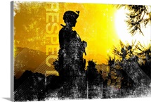 Motivational Grunge Poster: Respect. U.S. Army Sergeant provides security