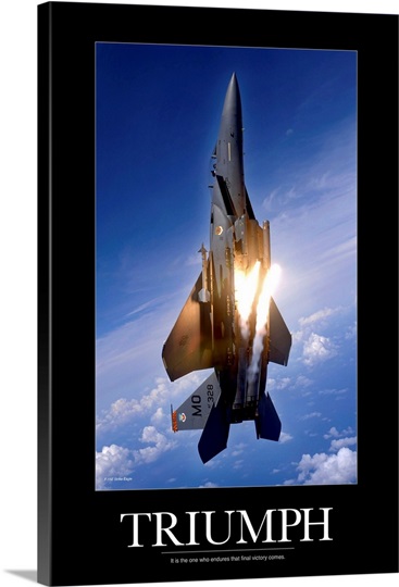 Motivational Poster: An F-15E Strike Eagle pops flares