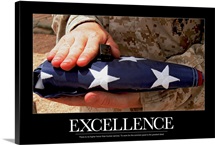 US Army Poster: Soldier holding Flag