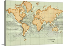 19th century chart of ocean currents