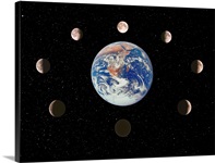 Composite image of the phases of the Moon