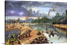 Early Cretaceous life, artwork