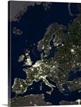 Europe at night, satellite image