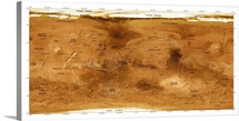 Mars topographical map, satellite image