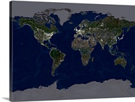Whole Earth at night, satellite image