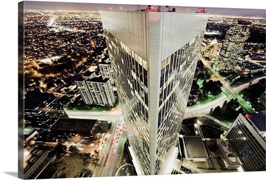 Sunset on top of the Twin Towers, Century City, Los Angeles, California
