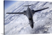 A B1B Lancer flies over the Nevada and Utah region