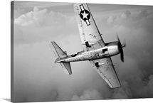 A Grumman F6F Hellcat fighter plane in flight