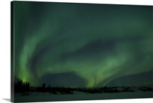 Active Aurora over Vee Lake Yellowknife Northwest Territories Canada