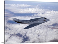 An F-117 Nighthawk stealth fighter in flight over New Mexico