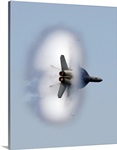 An F/A18F Super Hornet completes a supersonic flyby