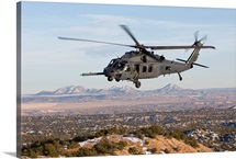 An HH-60G Pave Hawk flies a low level route over New Mexico