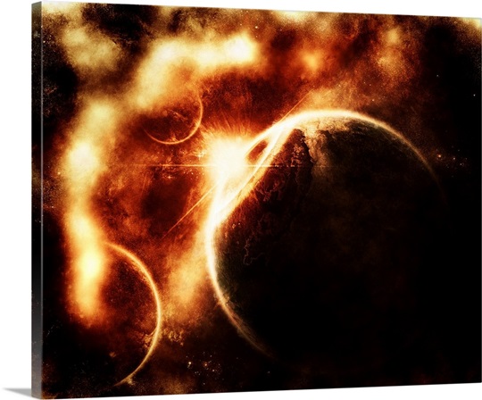 Apocalyptic view of a solar system