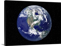 Fully lit Earth centered on North America