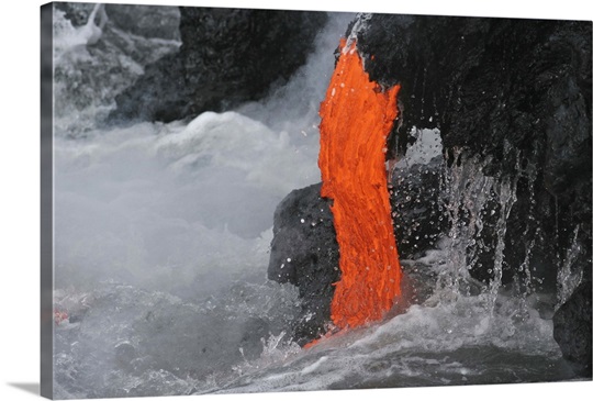 Kilauea lava flow sea entry Big Island Hawaii