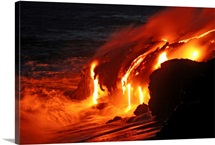 Kilauea lava flow sea entry Big Island Hawaii