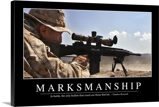 Marksmanship: Inspirational Quote and Motivational Poster Photo Canvas