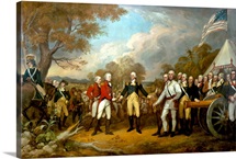 Revolutionary War Painting showing the surrender of British General John Burgoyne
