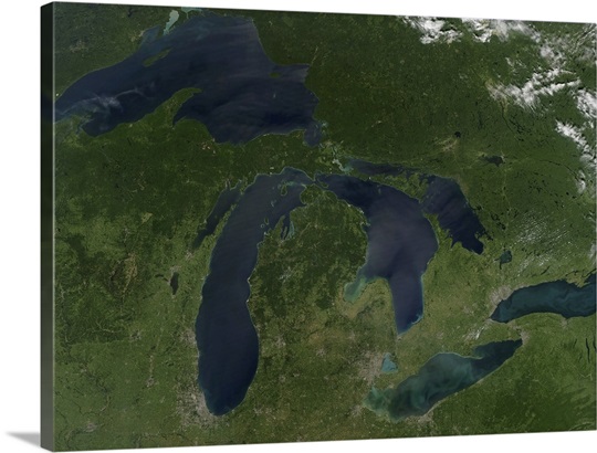 Satellite view of the Great Lakes