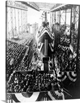 Spectators gather around the nuclear-powered submarine USS Nautilus