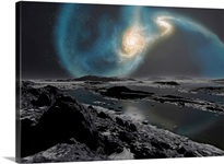 The collision of the Milky Way and Andromeda galaxies seen from the Earth