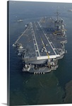 The conventionally powered aircraft carrier USS Kitty Hawk