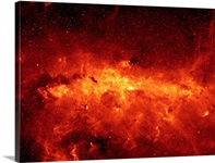 The Milky Way center aglow with dust