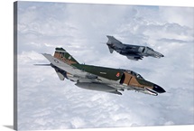 Two QF-4Es fly over the Gulf of Mexico