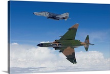 Two QF-4Es fly over the Gulf of Mexico