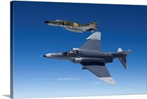 Two QF-4Es fly over the Gulf of Mexico