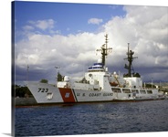 United States Coast Guard Cutter Rush docked in Pearl Harbor Hawaii