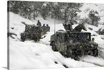 US Marines conducting a mounted patrol in KhowstGardez Pass in Afghanistan