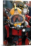 US Navy Officer wears the MK21 Mod One diving helmet