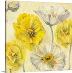 Gold and White Contemporary Poppies II