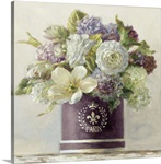 Tulips in Aubergine Hatbox