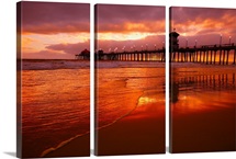 Huntington Beach At Sunset, California, Usa