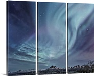 Northern Lights (aurora borealis) over the Talkeetna Mountains on a clear evening