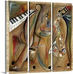 Burlap Sax (oil on burlap)